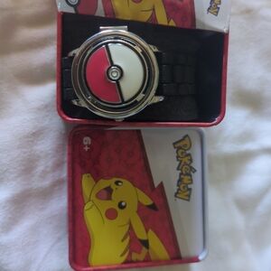Pokemon Black Red White Pokeball Kids Watch